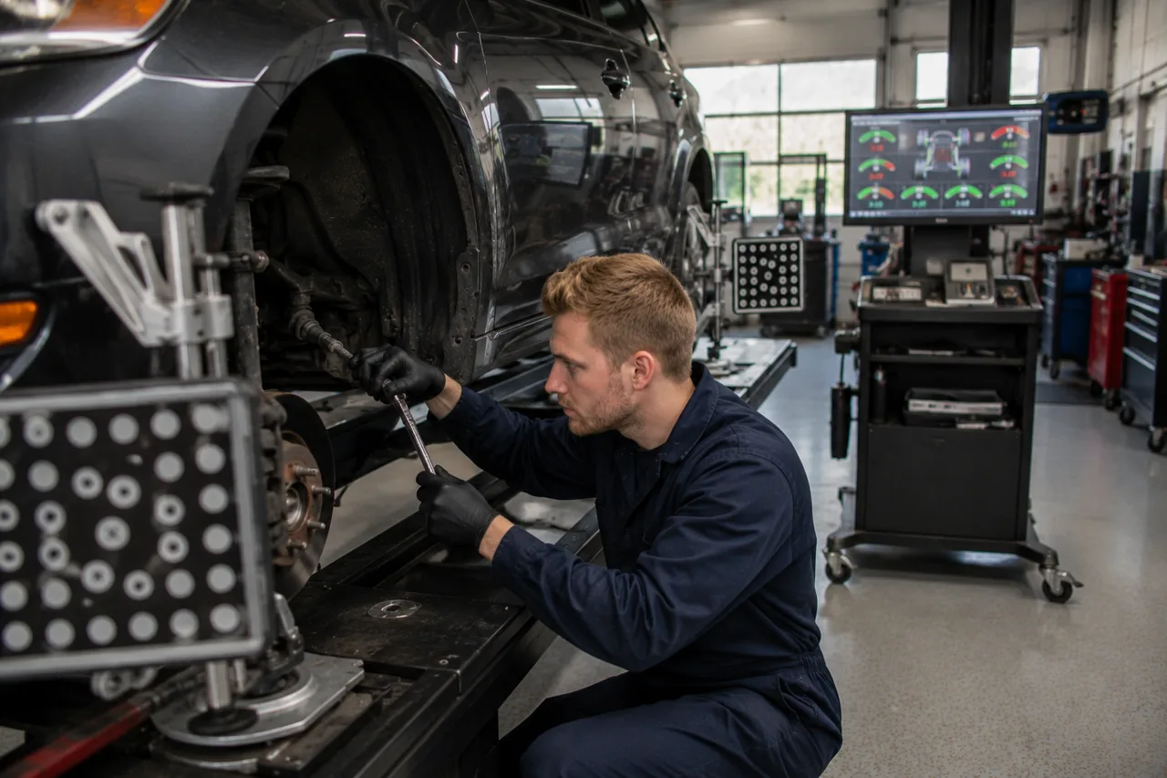 Wheel alignment service at Big O Tires Powell River